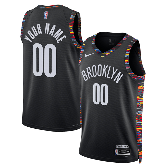 Men's Brooklyn Nets Active Player Custom Black 2025/26 City Edition Stitched Basketball Jersey